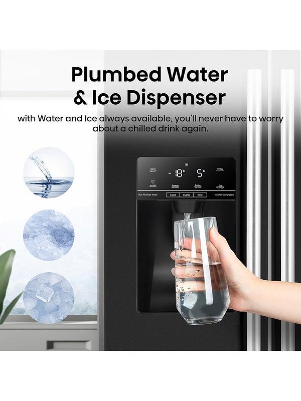 Hisense RS694N4IBE 90cm Wide Side by Side, Water and Ice, American Fridge Freezer - Black - Image 5